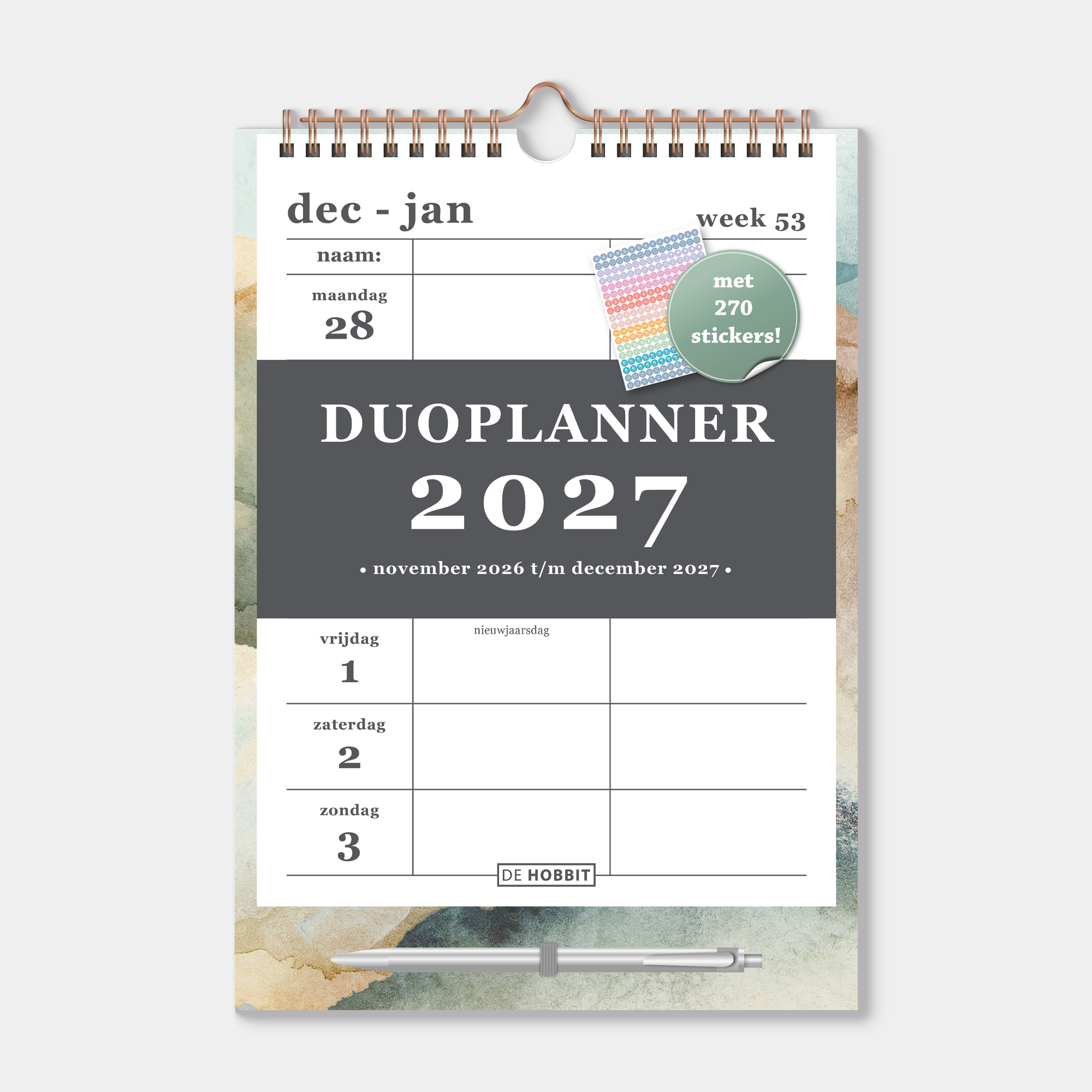 DUOPLANNER 2027 A4 ABSTRACTE VERFSTREKEN