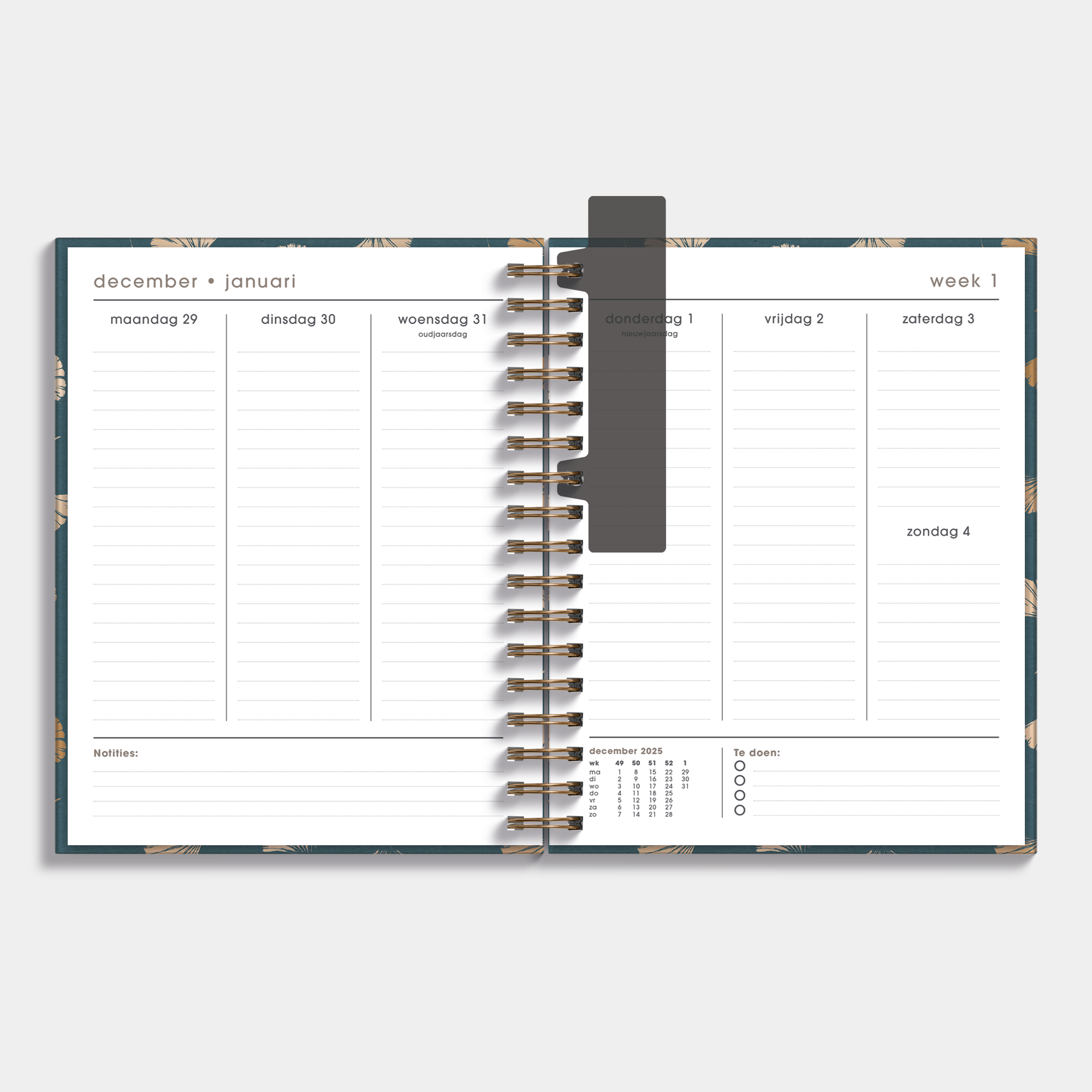 LUXE WEEKPLANNER 2026 A5+ GINKGO GOUD