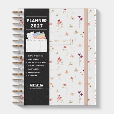 WEEKPLANNER LUXE 2027 A5+ AQUAREL BLOEMETJES