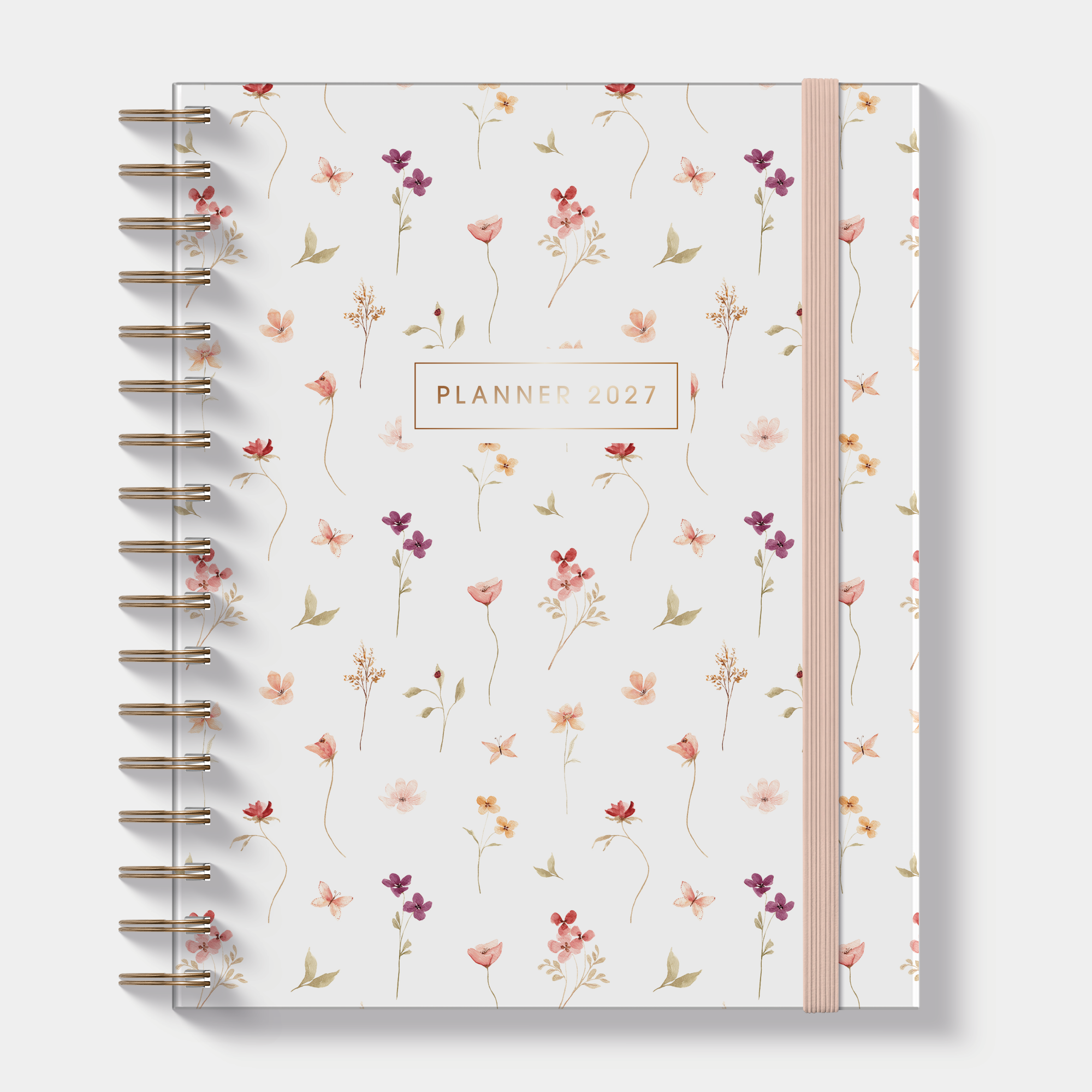 WEEKPLANNER LUXE 2027 A5+ AQUAREL BLOEMETJES