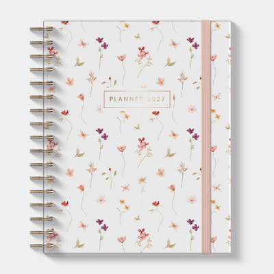 WEEKPLANNER LUXE 2027 A5+ AQUAREL BLOEMETJES
