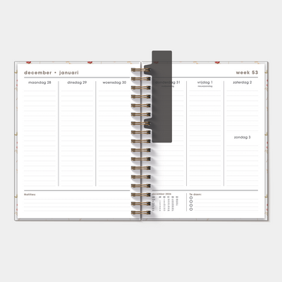 WEEKPLANNER LUXE 2027 A5+ AQUAREL BLOEMETJES