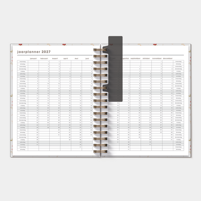 WEEKPLANNER LUXE 2027 A5+ AQUAREL BLOEMETJES