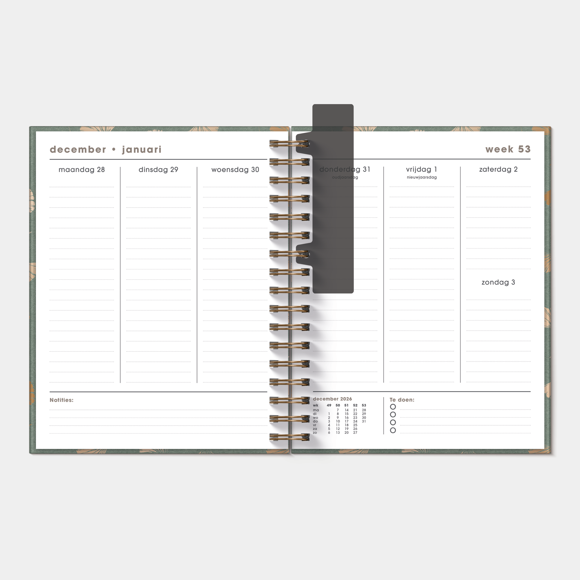 WEEKPLANNER LUXE 2027 A5+ GINGKO GOUD