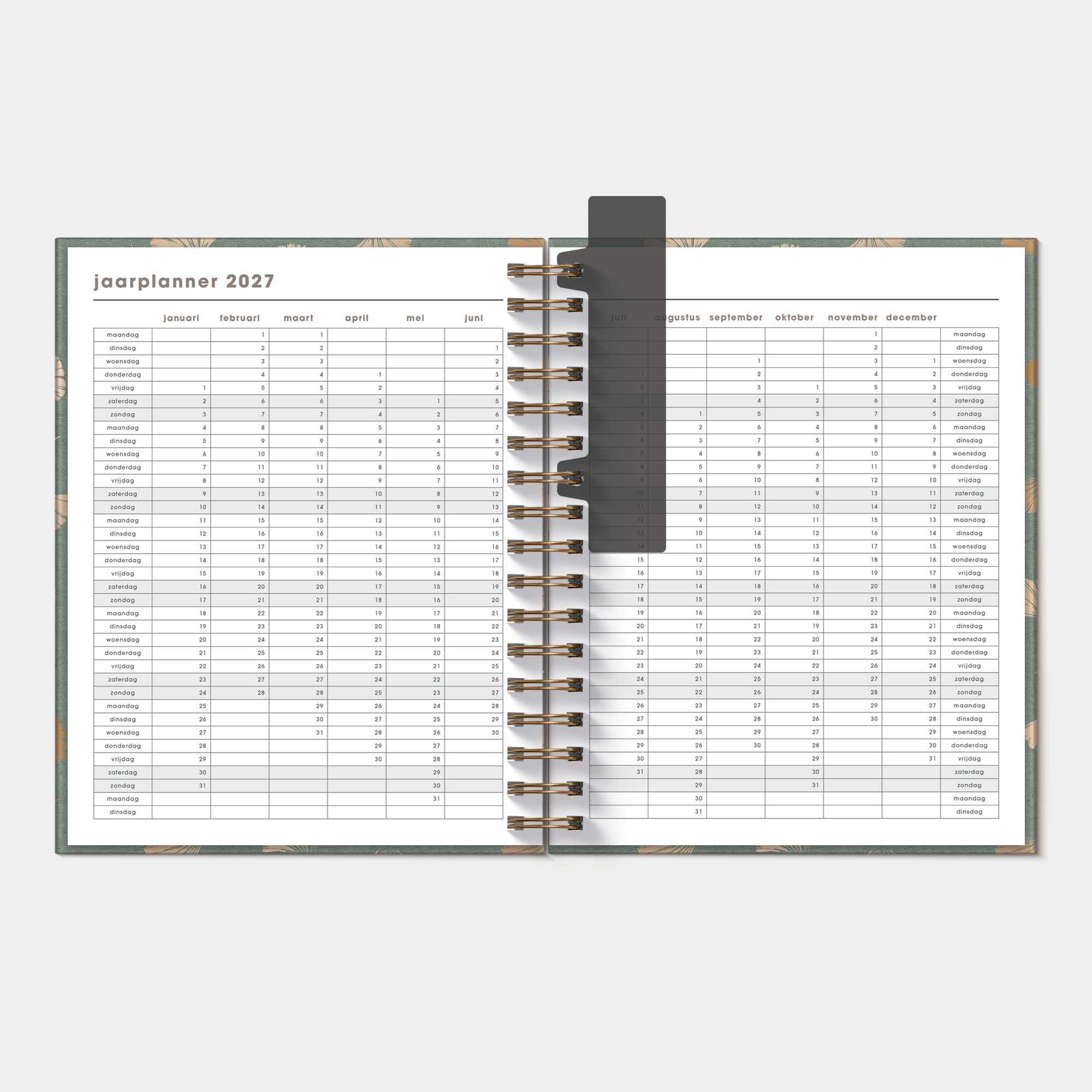 WEEKPLANNER LUXE 2027 A5+ GINGKO GOUD