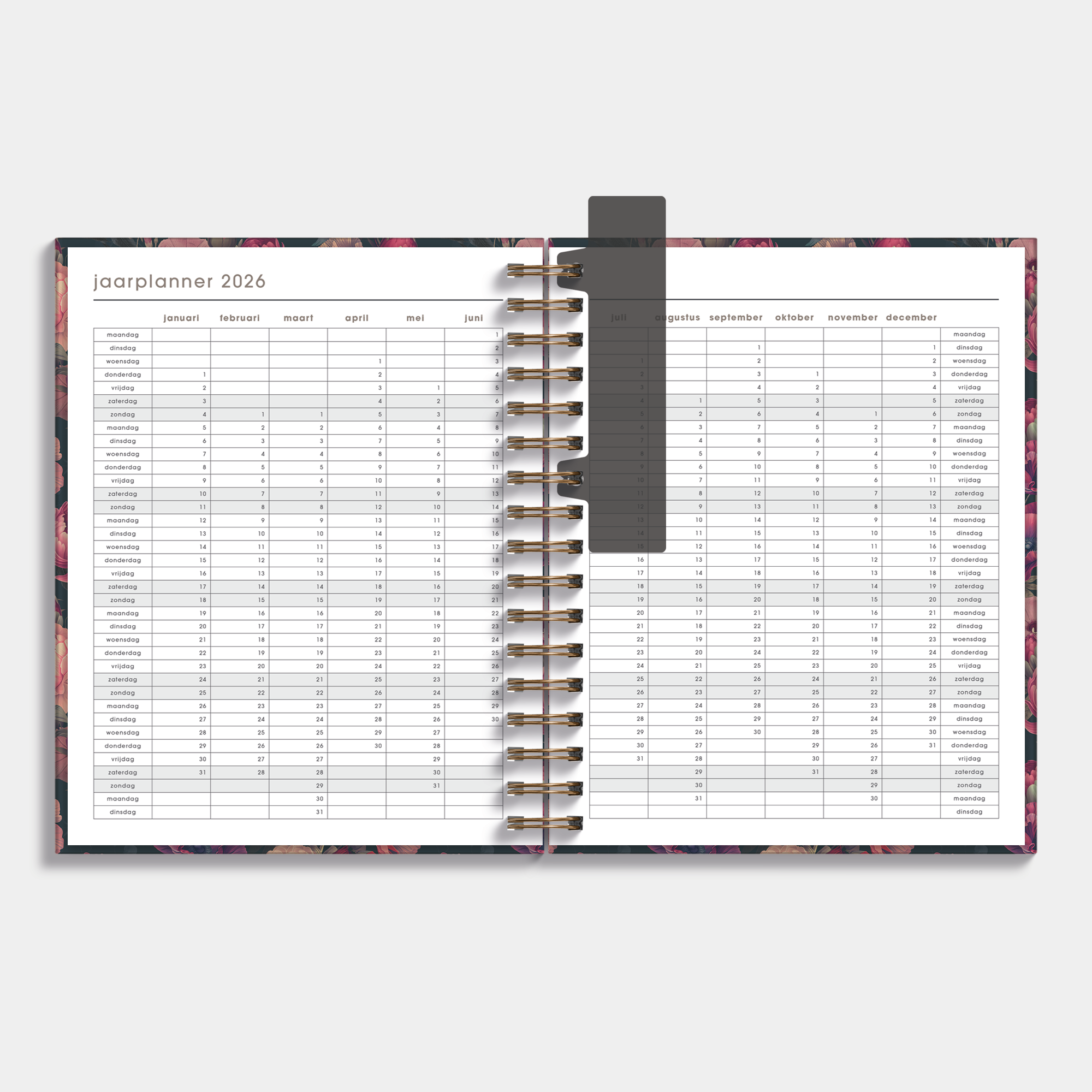 LUXE WEEKPLANNER 2026 A5+ KLASSIEKE ROZEN