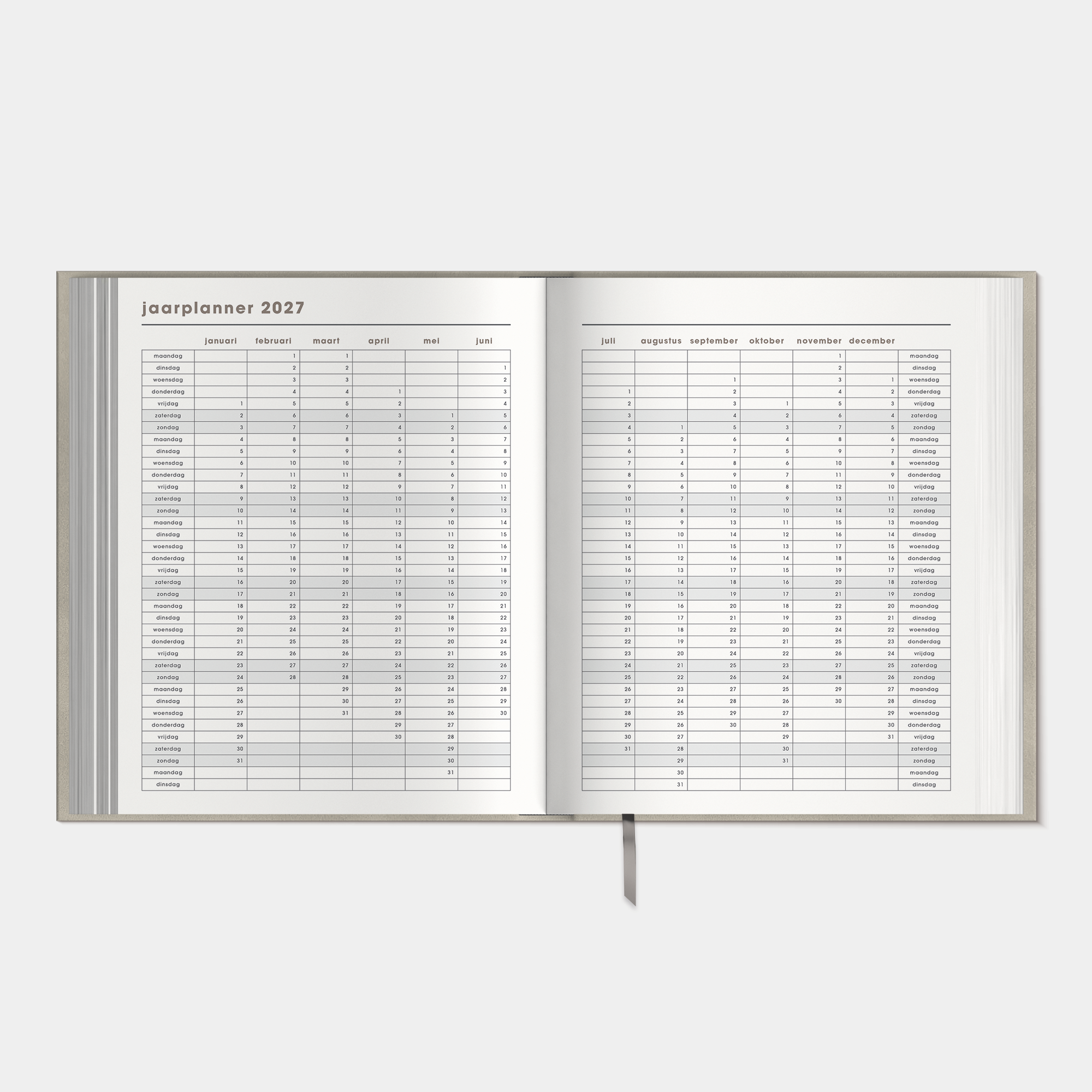 WEEKPLANNER LUXE 2027 A5+ FLEX SUEDE