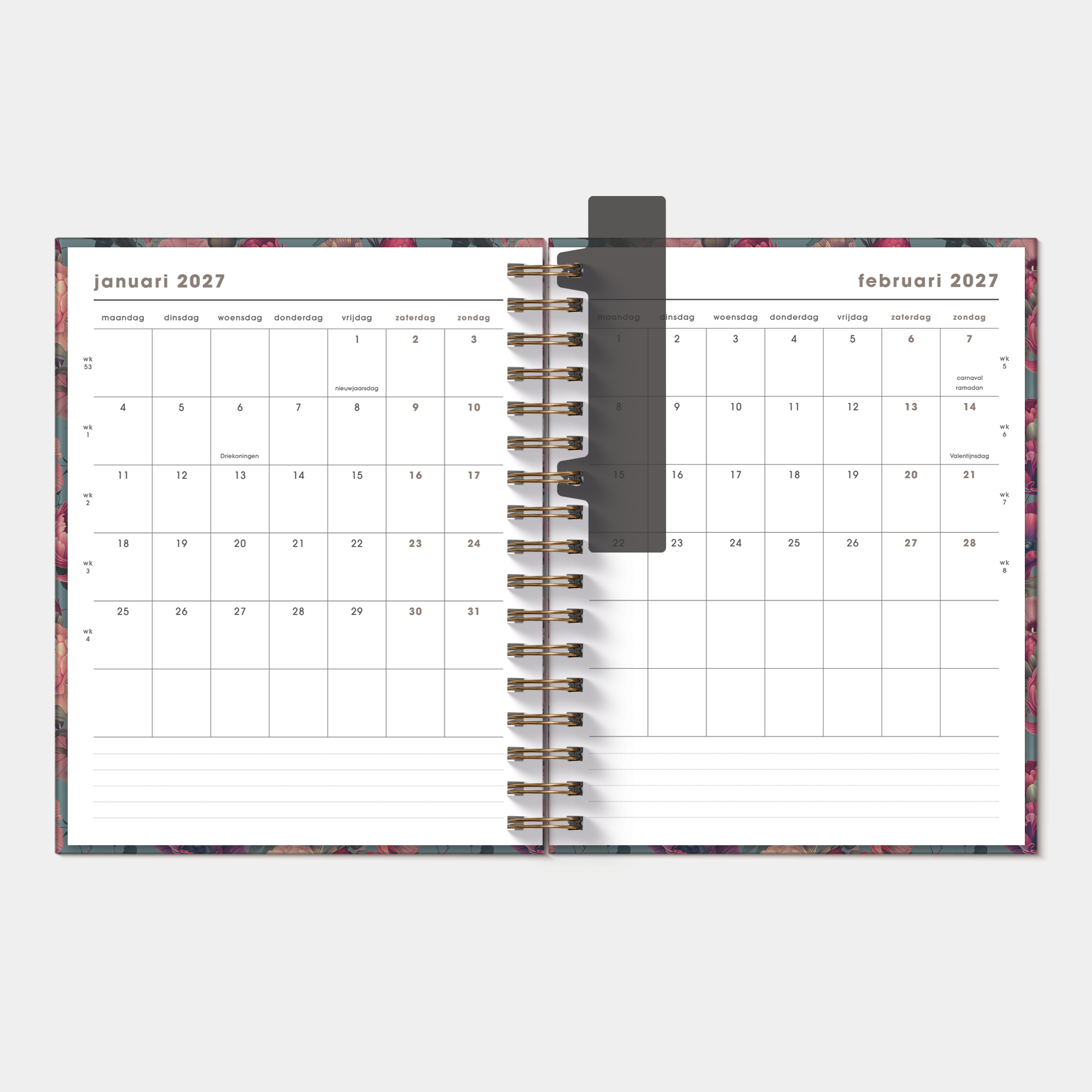 WEEKPLANNER LUXE 2027 A5+ KLASSIEKE ROZEN