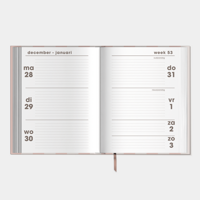 POCKET AGENDA 2027 A6 ZACHT ROZE