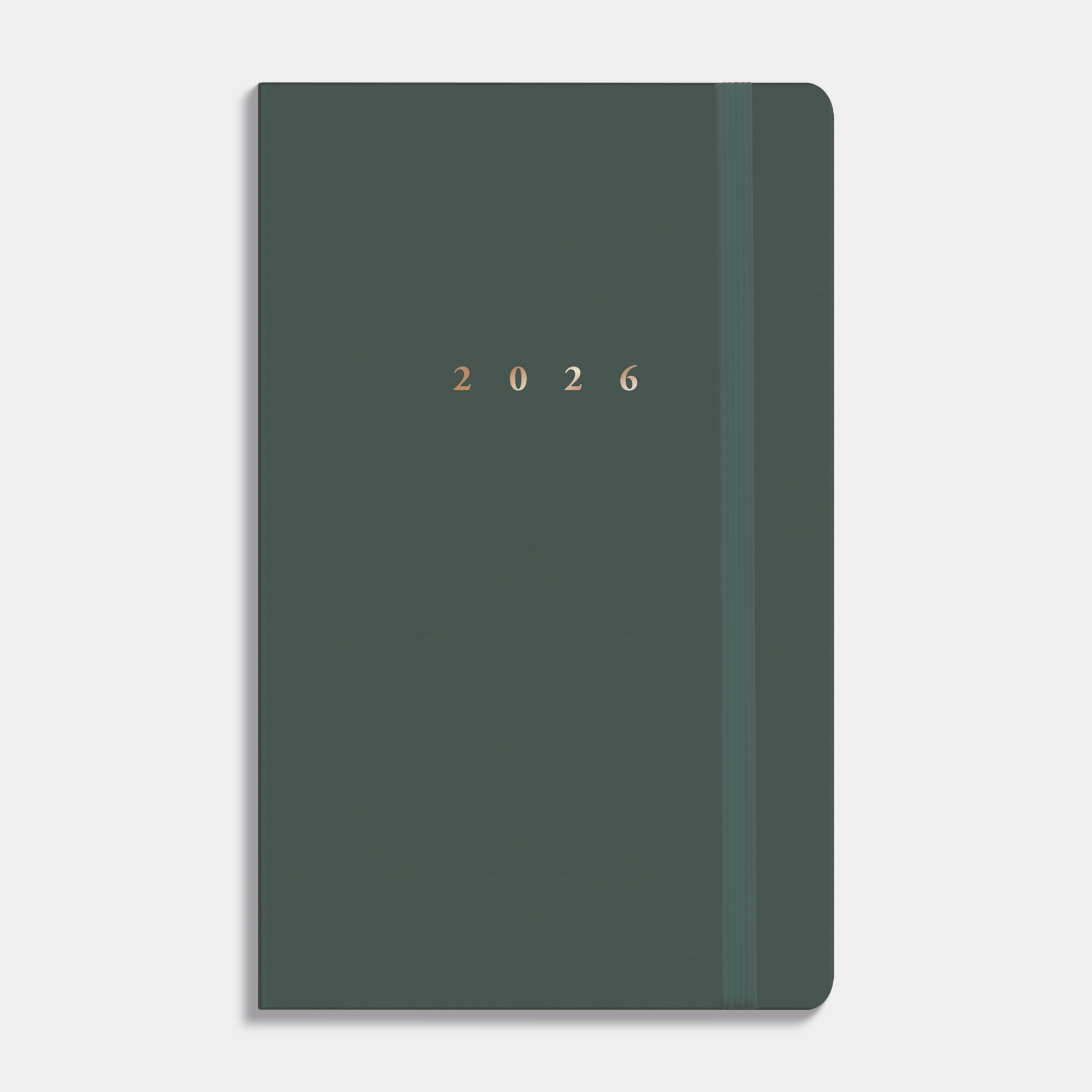 LUXE POCKET AGENDA 2026 ±A6 SUEDELOOK DONKERGROEN