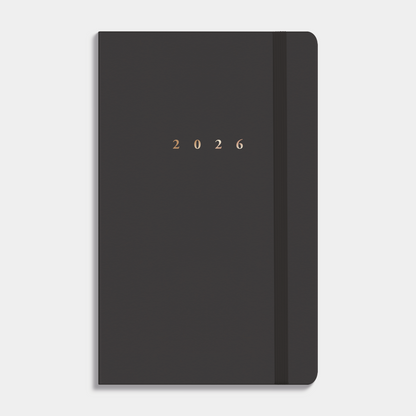 LUXE POCKET AGENDA 2026 ±A6 SUEDELOOK ANTRACIET