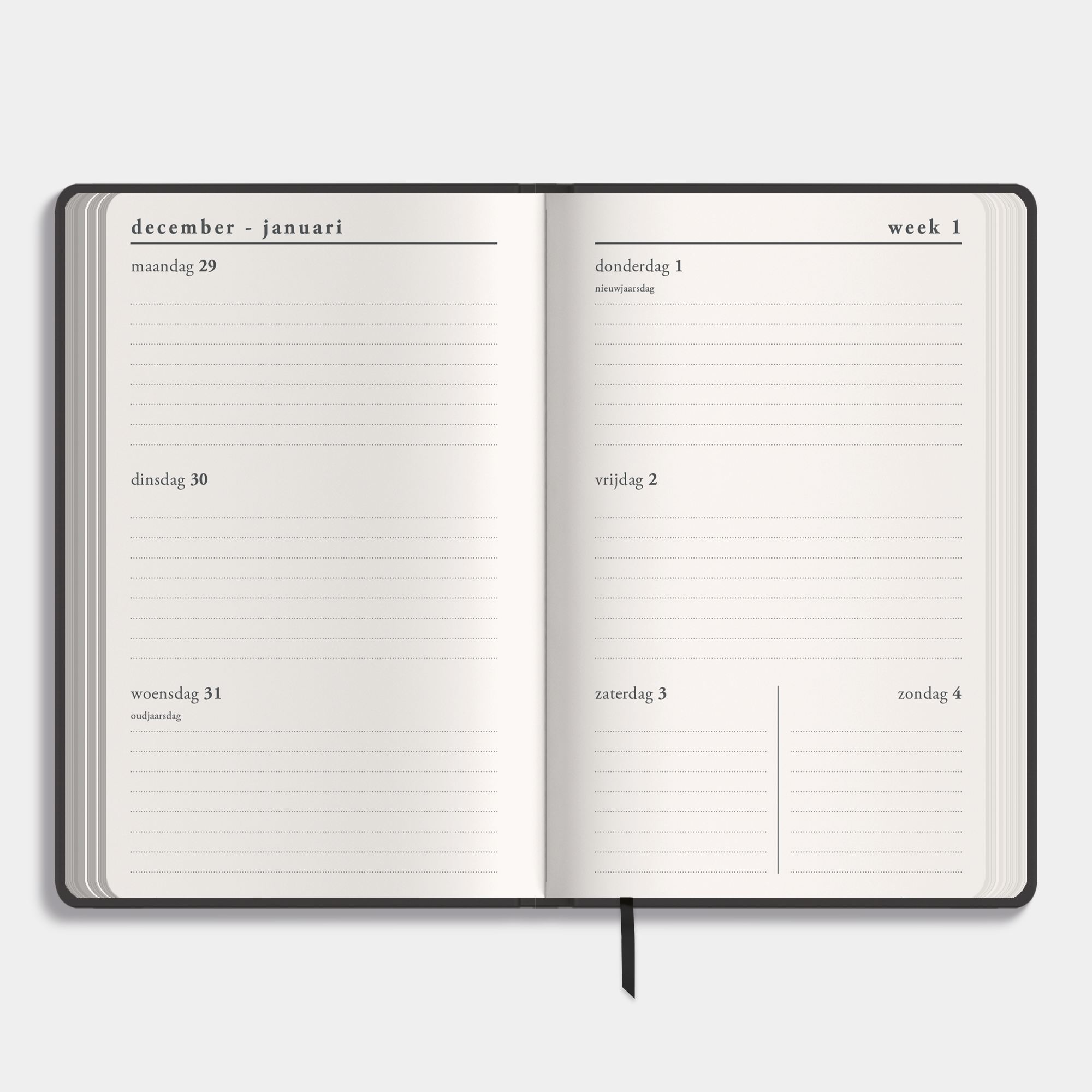 LUXE POCKET AGENDA 2026 ±A6 SUEDELOOK ANTRACIET