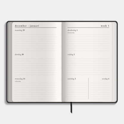 LUXE POCKET AGENDA 2026 ±A6 SUEDELOOK ANTRACIET