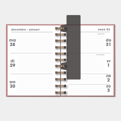 RINGBAND AGENDA 2027 A6 SPIRAAL bloemetjes