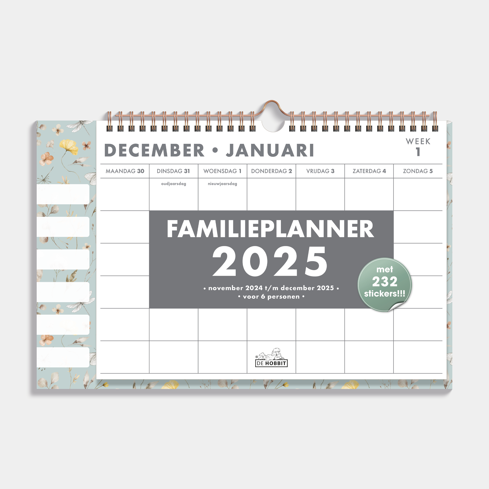 FAMILIEPLANNER OMSLAG 2025 AQUAREL VLINDERS