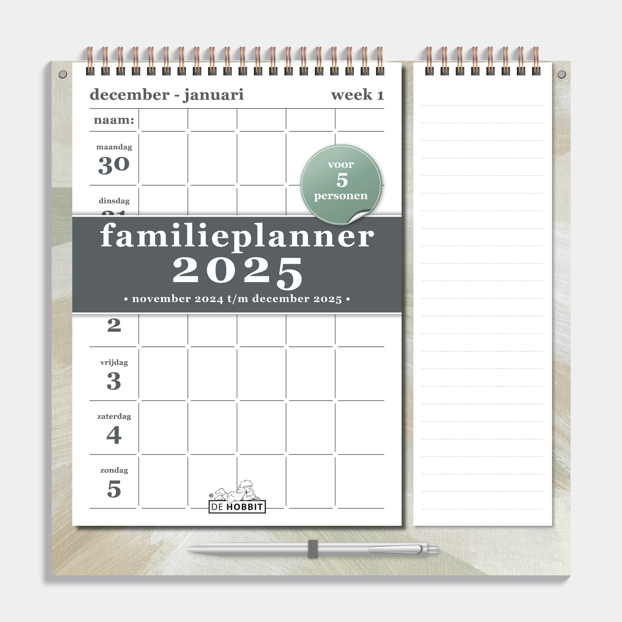 FAMILIEPLANNER 2025 MEMO VERFSTRUCTUUR