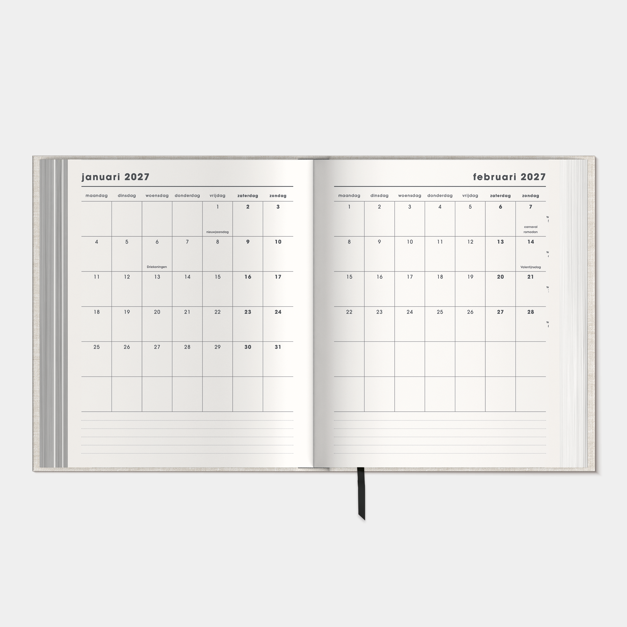 LUXE DUO AGENDA 2027 A5+ LINNEN
