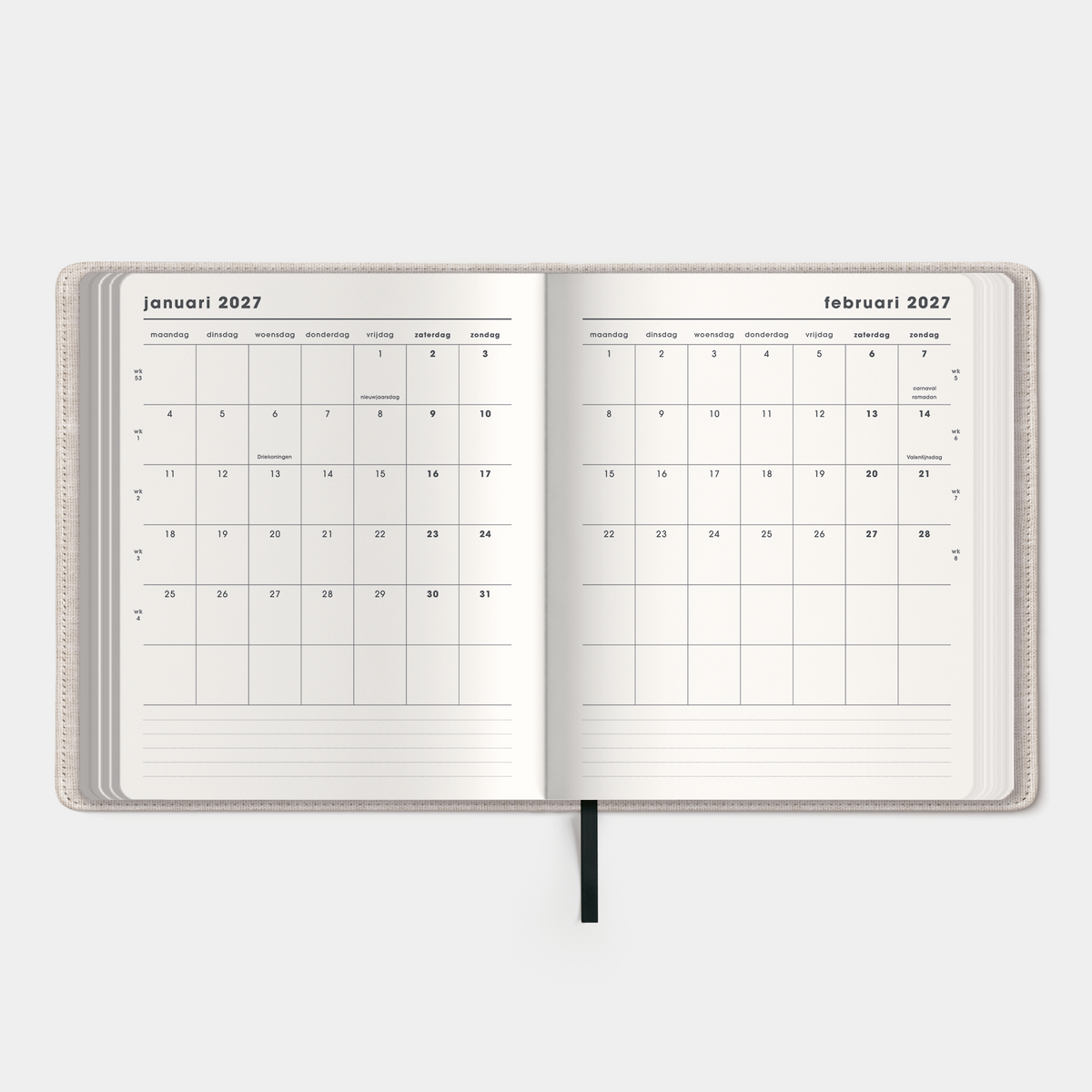 LUXE DUO AGENDA 2027 A5+ LINNEN
