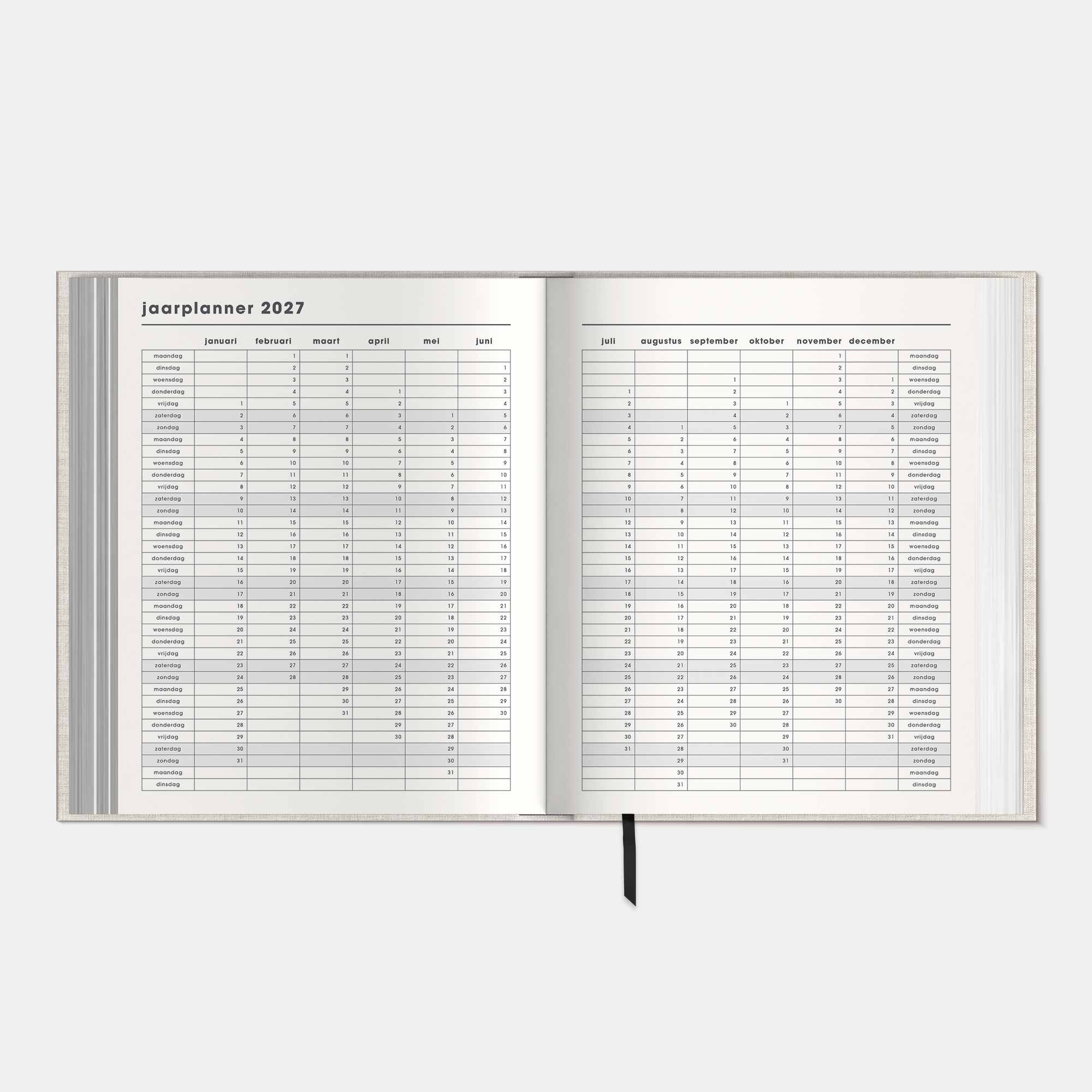 LUXE DUO AGENDA 2027 A5+ LINNEN