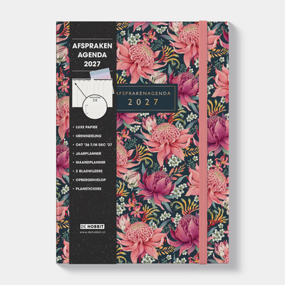 LUXE AFSPRAKENAGENDA 2027 A4 TROPISCHE BLOEMEN