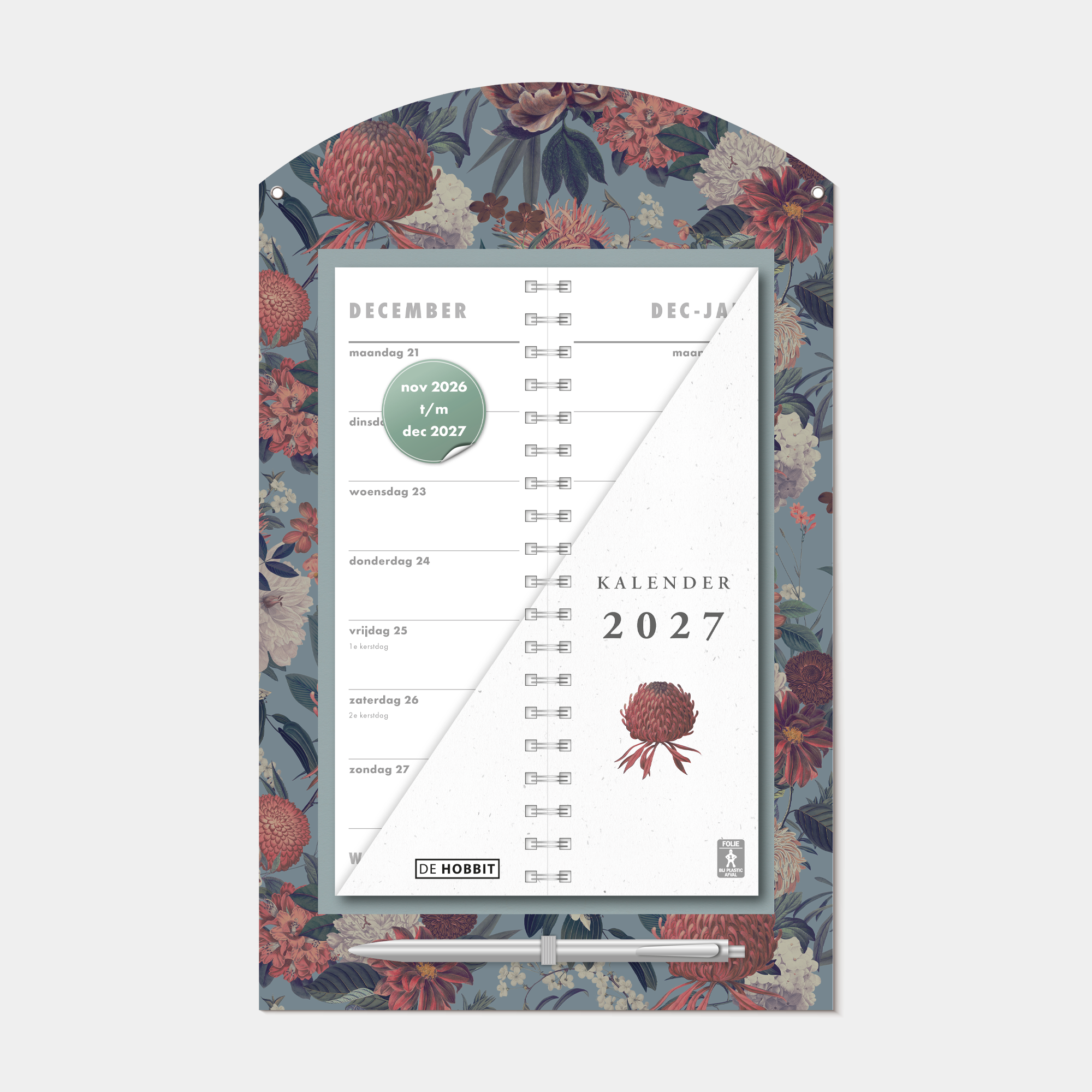 LUXE OMSLAGKALENDER 2027 KLASSIEK BOEKET
