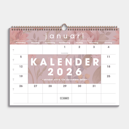 MAANDKALENDER 2026 A3 VINTAGE BLOEMEN