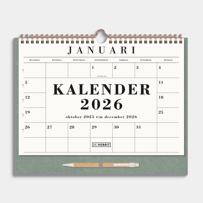MAANDKALENDER 2026 A4+ GROEN