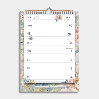 SPIRAALKALENDER 2026 A4 VINTAGE PIOENROZEN