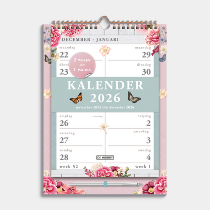 SPIRAALKALENDER 2026 2-WEEKS A4 BROCANTE