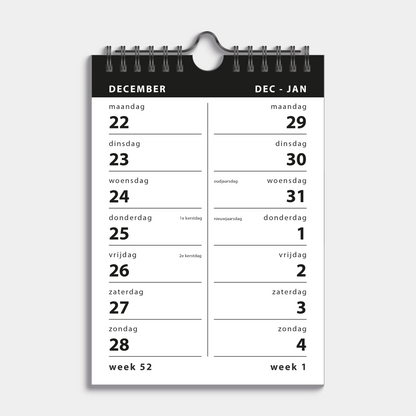 SPIRAALKALENDER 2026 2-WEEKS A5 BASIC