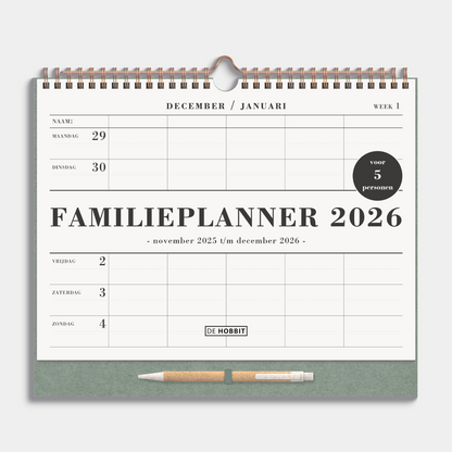 FAMILIEPLANNER 2026 A4+ GROEN