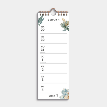 WEEKKALENDER 2026 SMAL VINTAGE BLOEMEN