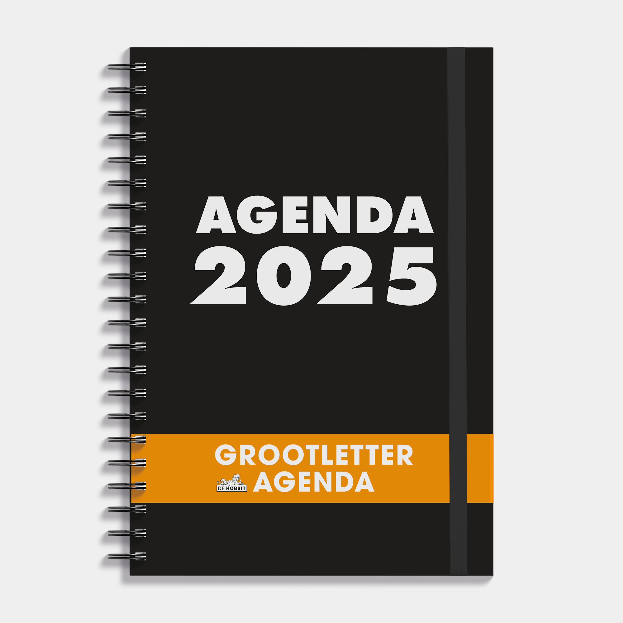 GROOTLETTER RINGBAND AGENDA 2025 A4 ZWART