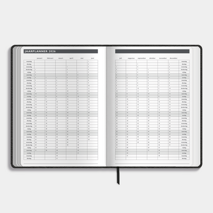 AFSPRAKENAGENDA 2026 A5 FLEX LEDERLOOK