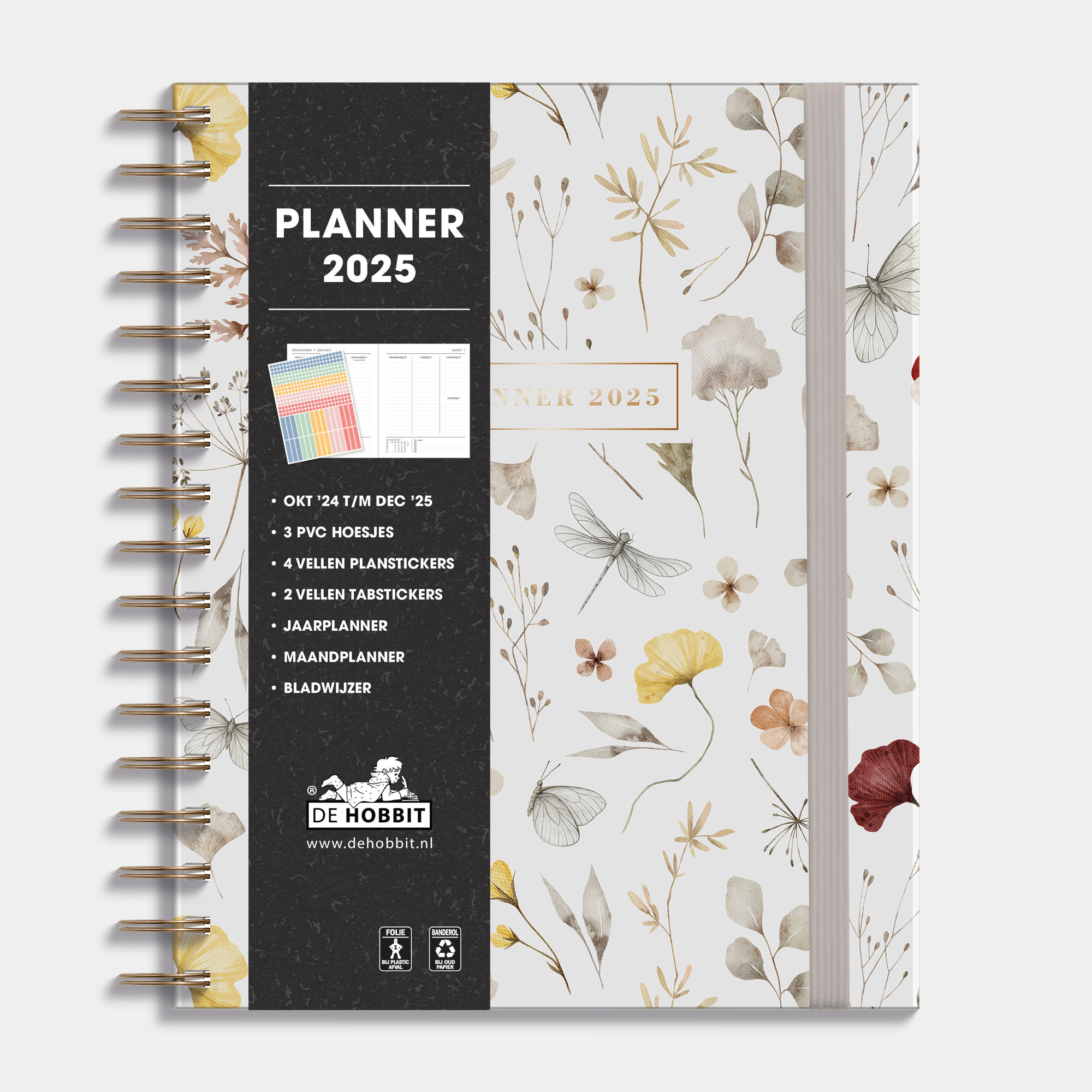 WEEKPLANNER 2025 A5+ AQUAREL BLOEMETJES