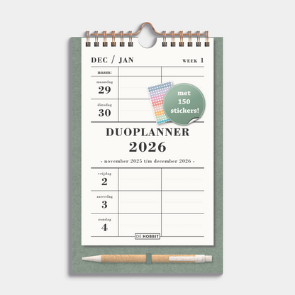 DUOPLANNER 2026 A5+ GROEN