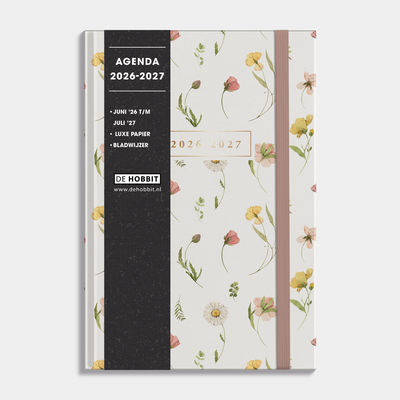 LUXE SCHOOLAGENDA 2026-2027 ±A5 AQUAREL WILDE BLOEMETJES