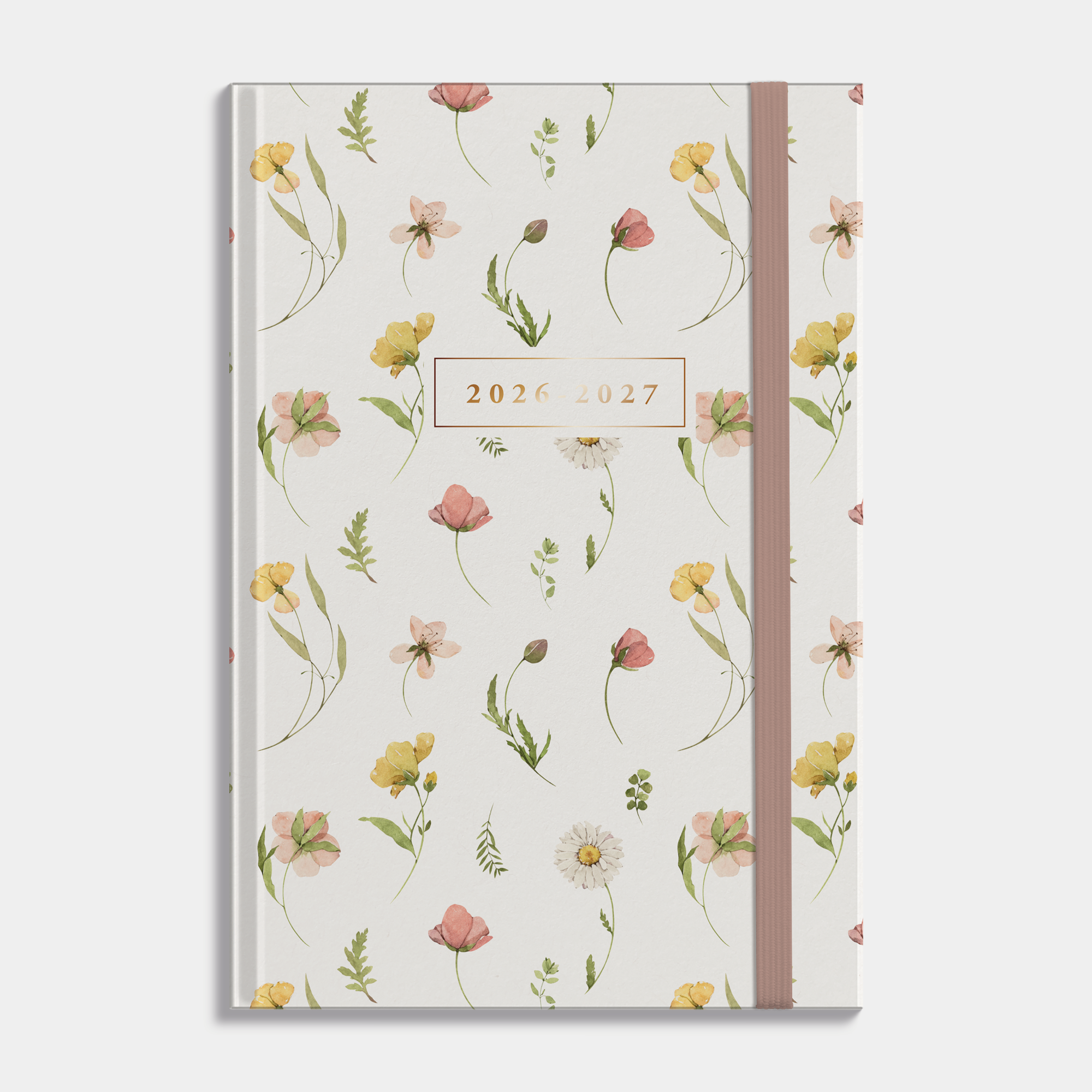 LUXE SCHOOLAGENDA 2026-2027 ±A5 AQUAREL WILDE BLOEMETJES