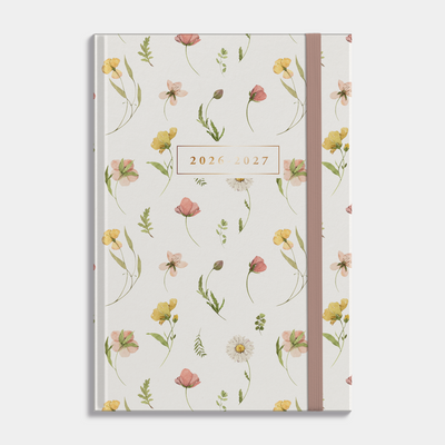 LUXE SCHOOLAGENDA 2026-2027 ±A5 AQUAREL WILDE BLOEMETJES