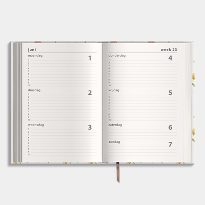 LUXE SCHOOLAGENDA 2026-2027 ±A5 AQUAREL WILDE BLOEMETJES