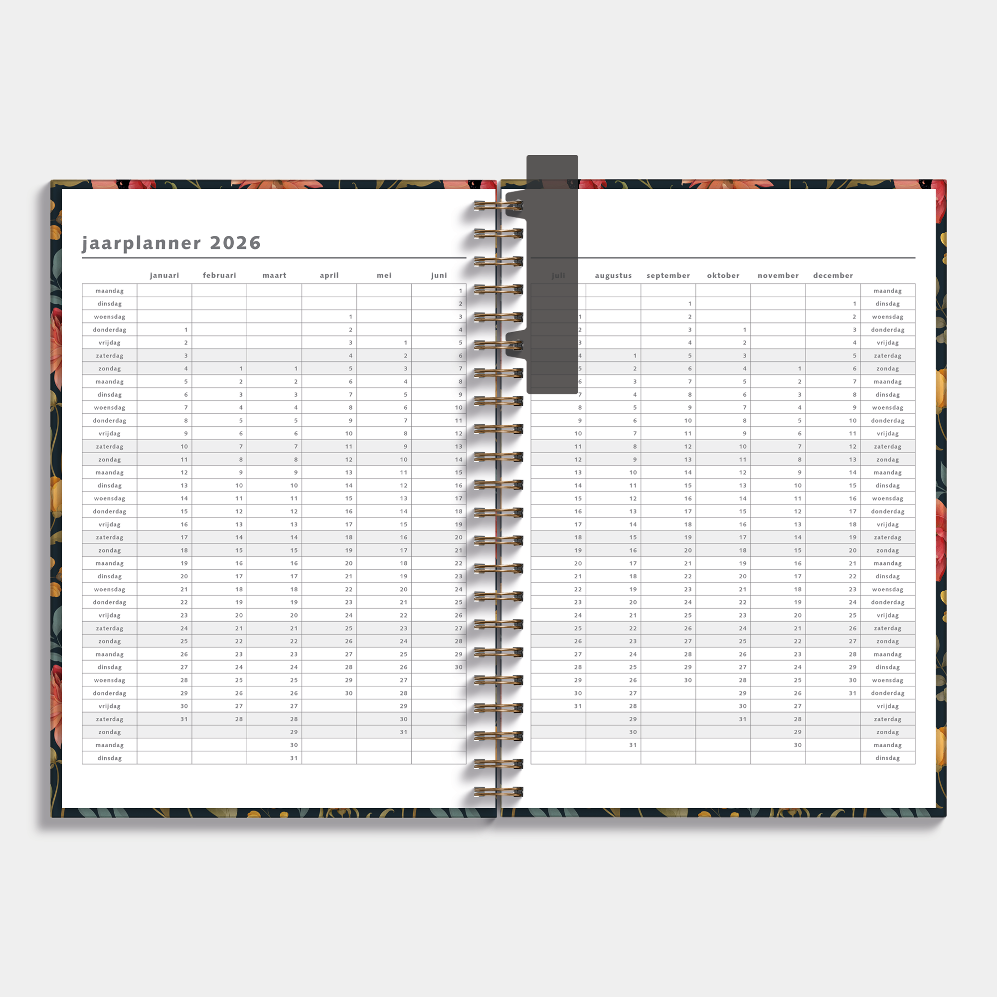 AGENDA 2026-2027 A4 VINTAGE BLOEMEN