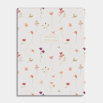 WEEKPLANNER 2026-2027 ±A4 WASHED KRAFT BLOEMETJES