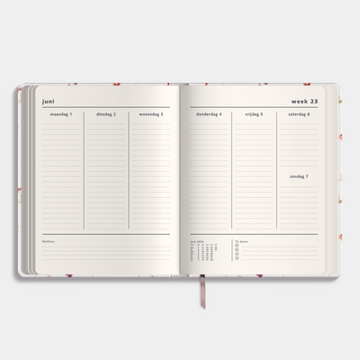 WEEKPLANNER 2026-2027 ±A4 WASHED KRAFT BLOEMETJES