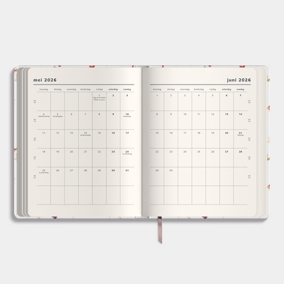 WEEKPLANNER 2026-2027 ±A4 WASHED KRAFT BLOEMETJES
