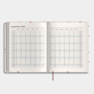 WEEKPLANNER 2026-2027 ±A4 WASHED KRAFT BLOEMETJES