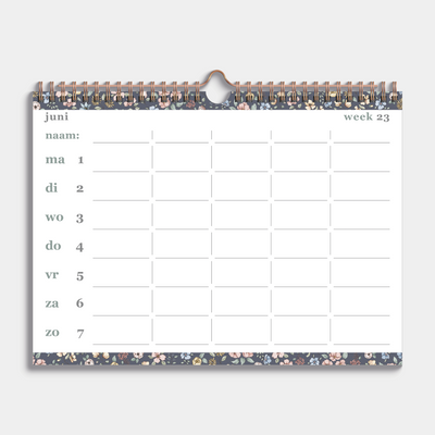 FAMILIEPLANNER 2026-2027 A4+ BLOEMEN OUTLINE