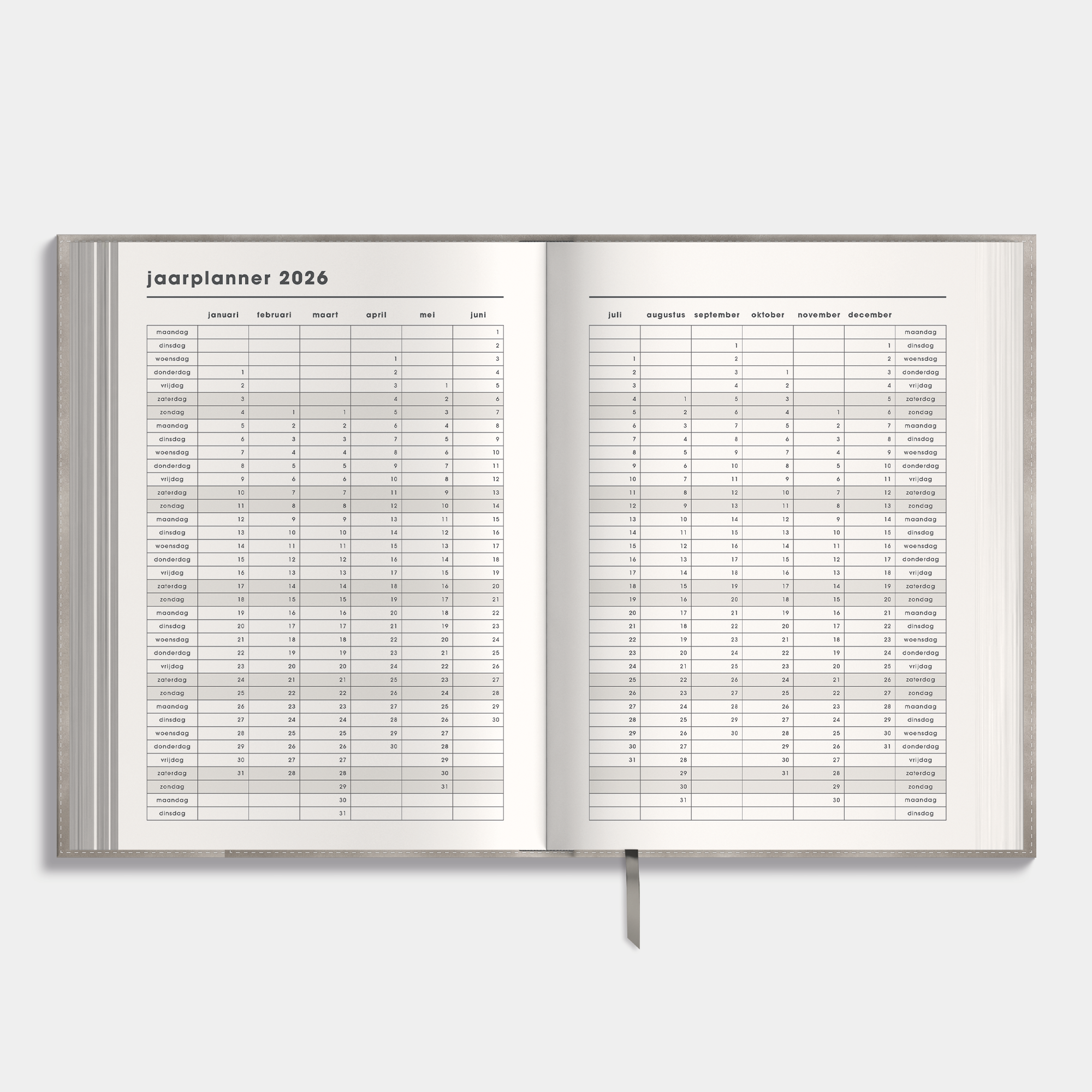 18 MAANDEN AGENDA 2026-2027 A5 SUEDELOOK