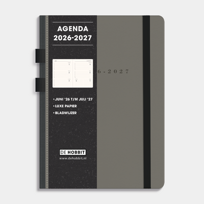 LUXE SCHOOLAGENDA 2026-2027 A5 SUEDELOOK ANTRACIET