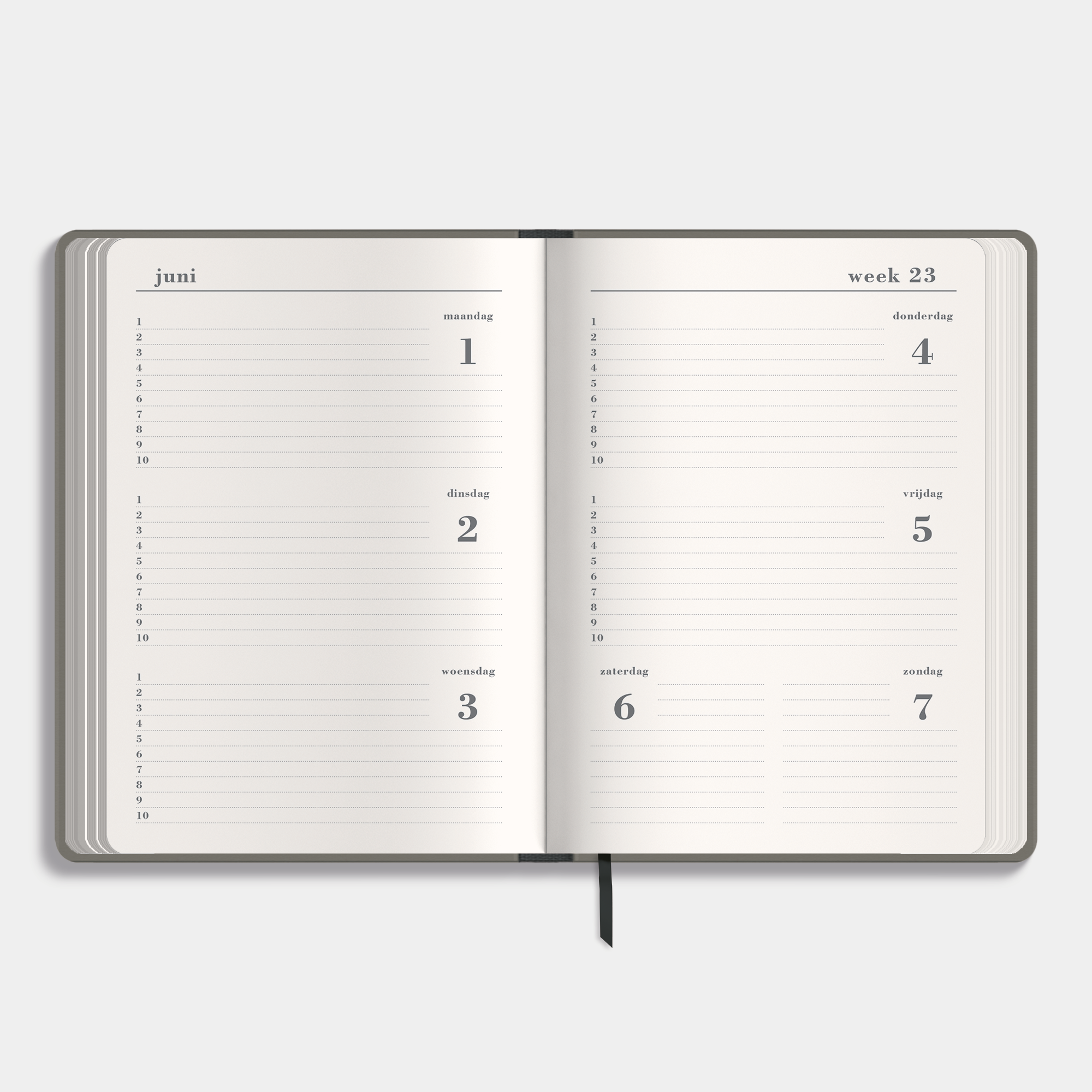 LUXE SCHOOLAGENDA 2026-2027 A5 SUEDELOOK ANTRACIET