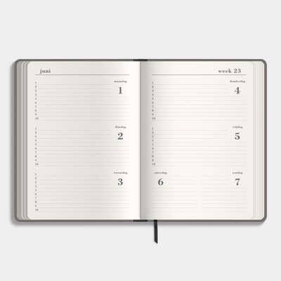 LUXE SCHOOLAGENDA 2026-2027 A5 SUEDELOOK ANTRACIET